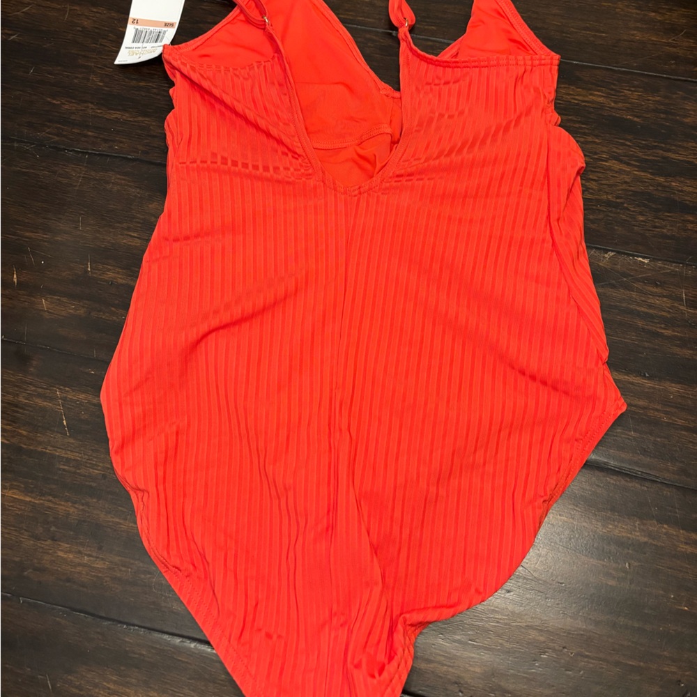 NWT ✨ MICHAEL Michael Kors Bright Coral One-Piece Swimsuit size 12 - Picture 3 of 6